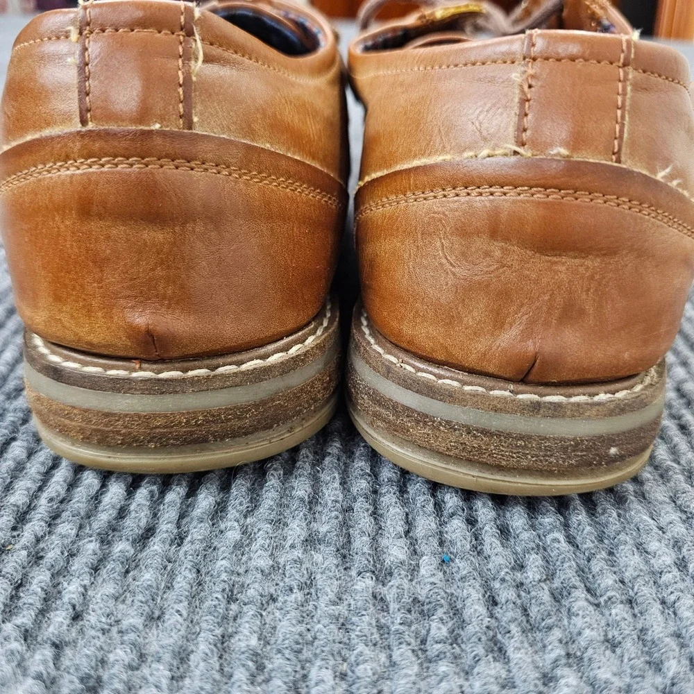 Ben Sherman Oxford Mens 9.5 Tan Cap Toe Lace Up Casual Dress Shoes Classic Mod